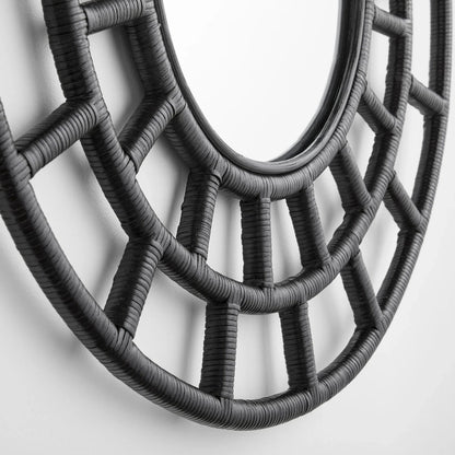 Comoros Mirror by Cyan Design. Made from rattan, wood, mirrored glass in a modern style.