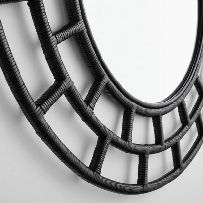 Comoros Mirror by Cyan Design. Made from rattan, wood, mirrored glass in a modern style.