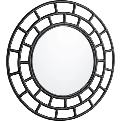 Comoros Mirror by Cyan Design. Made from rattan, wood, mirrored glass in a modern style.