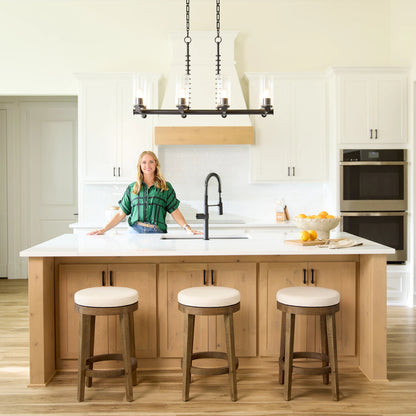 Archon Bar Stool by Cyan Design in brown. Made from oak in a modern style.