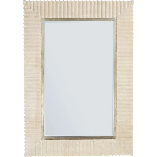 Estriada Mirror by Cyan Design in cerused white. Made from mango wood, mirrored glass in a modern style.