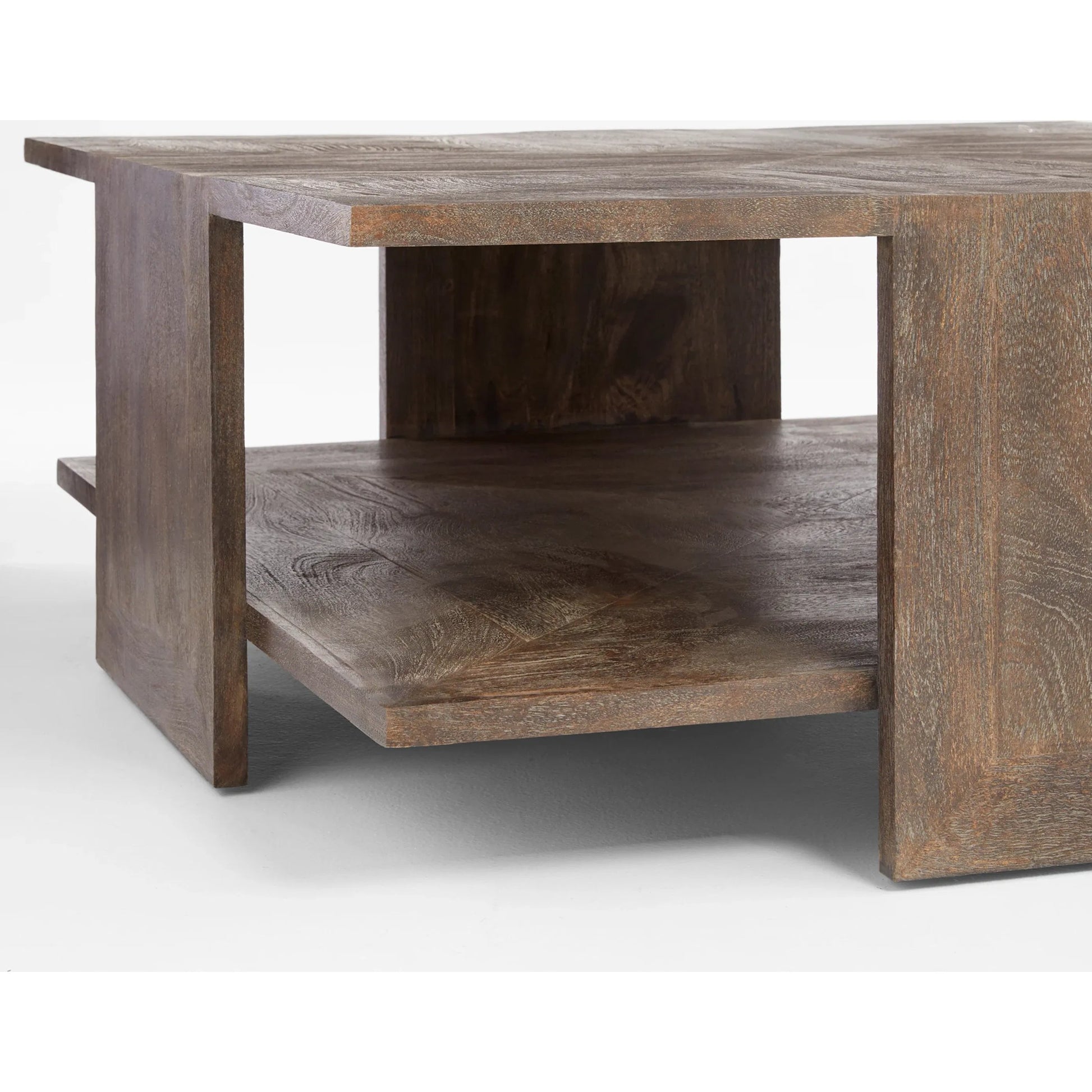 Alta Cocktail Table by Cyan Design in cerused walnut. Made from mango wood in a modern style.