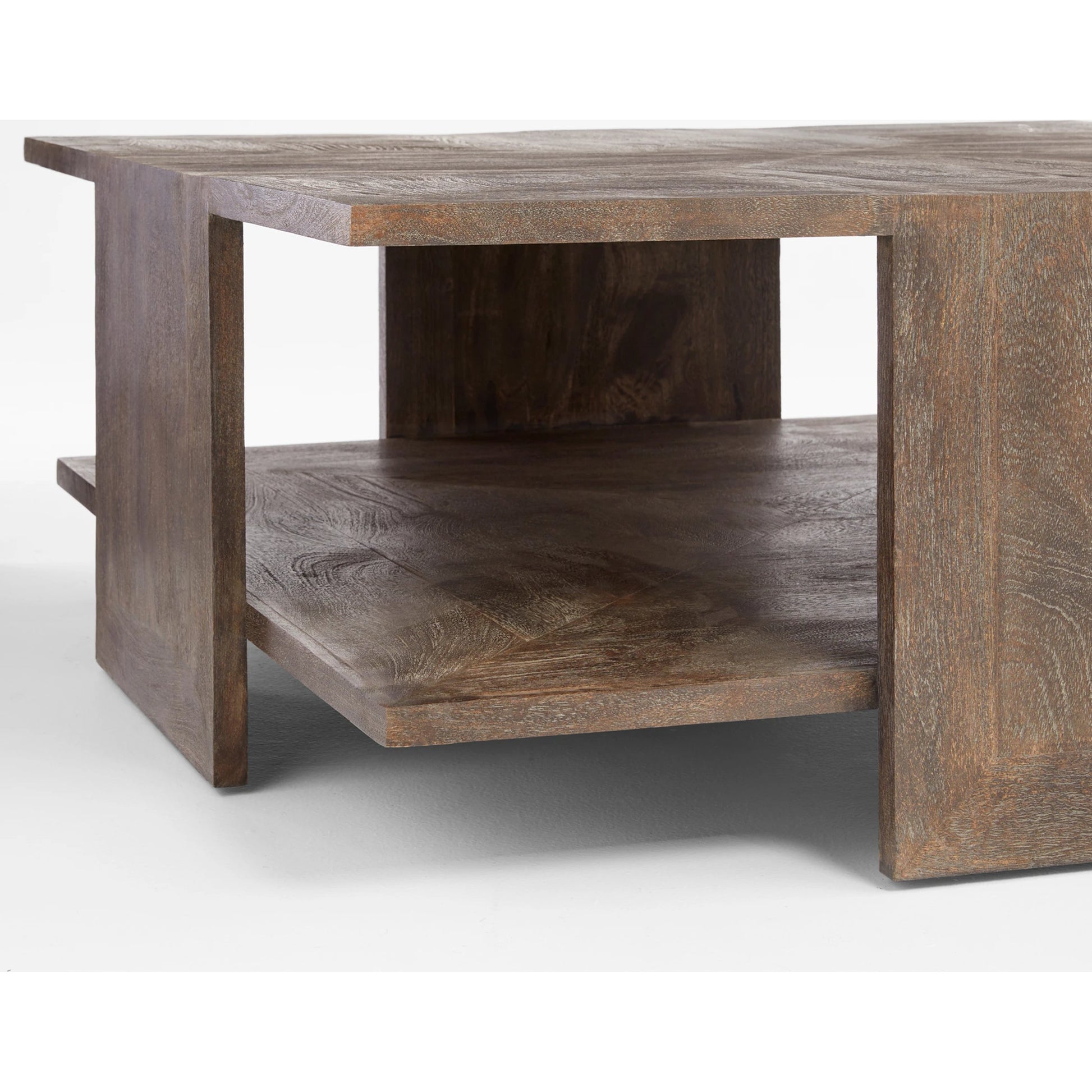 Alta Cocktail Table by Cyan Design in cerused walnut. Made from mango wood in a modern style.