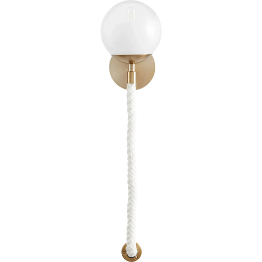 Rockport Wall Sconce by Cyan Design in aged brass, white. Made from unique in a modern style.