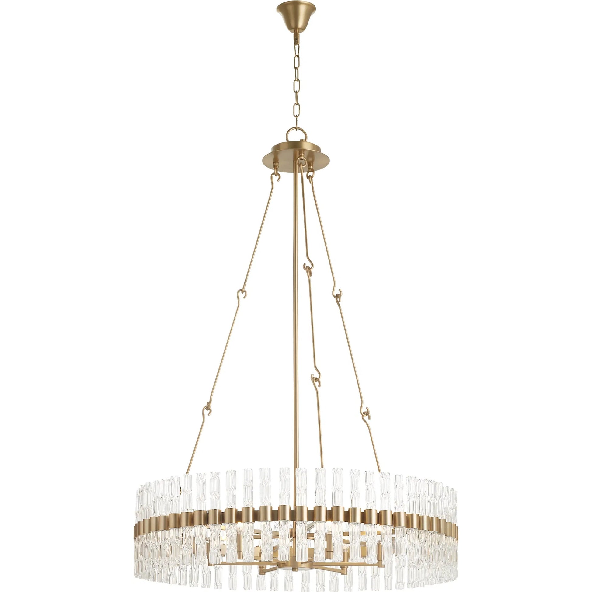 Noble 6 Light Chandelier by Cyan Design in aged brass. Made from unique in a modern style.