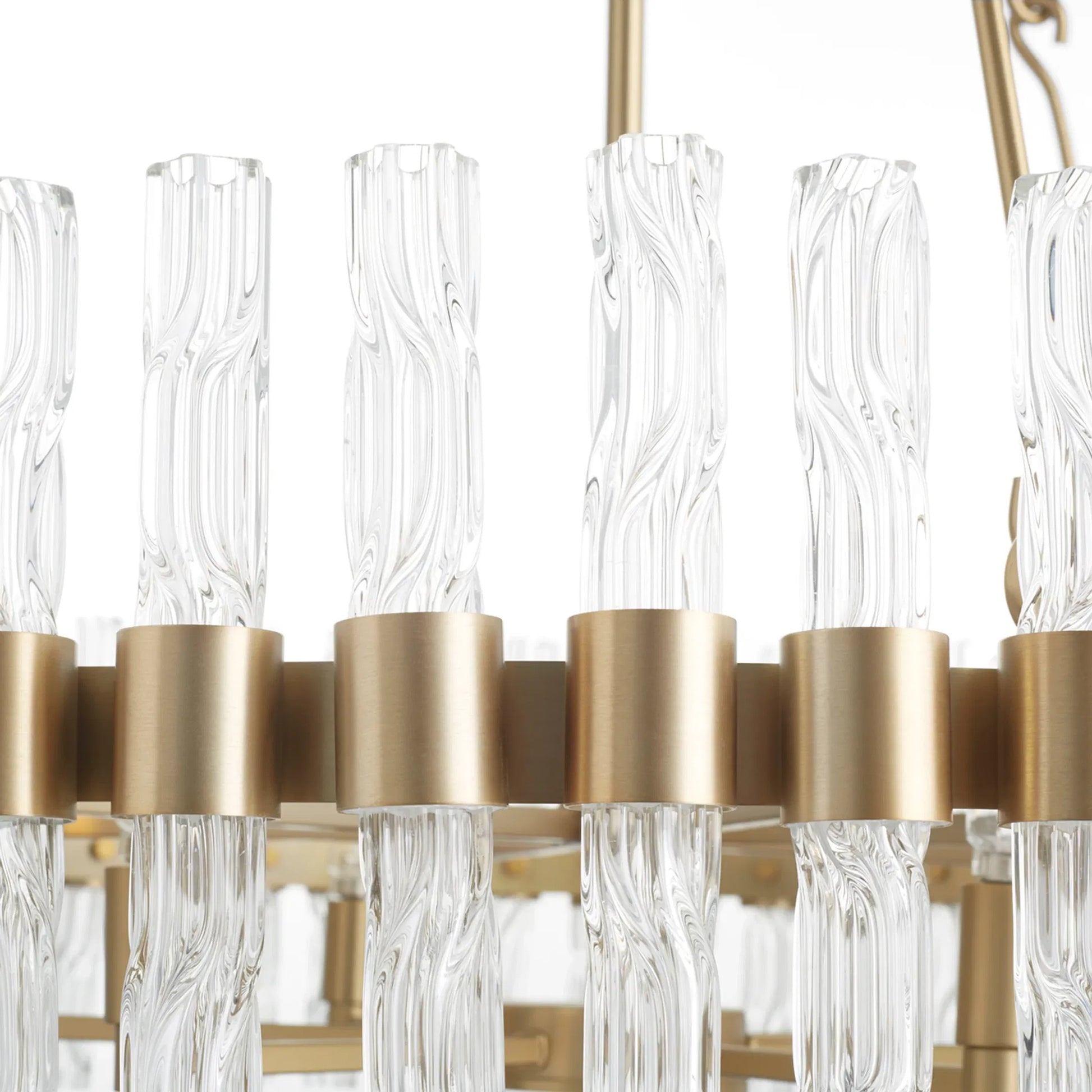 Noble 6 Light Chandelier by Cyan Design in aged brass. Made from unique in a modern style.