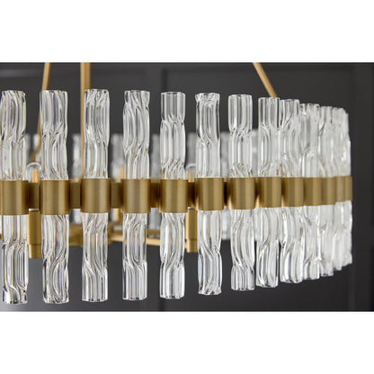 Noble 6 Light Chandelier by Cyan Design in aged brass. Made from unique in a modern style.