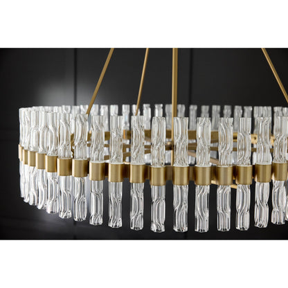 Noble 6 Light Chandelier by Cyan Design in aged brass. Made from unique in a modern style.