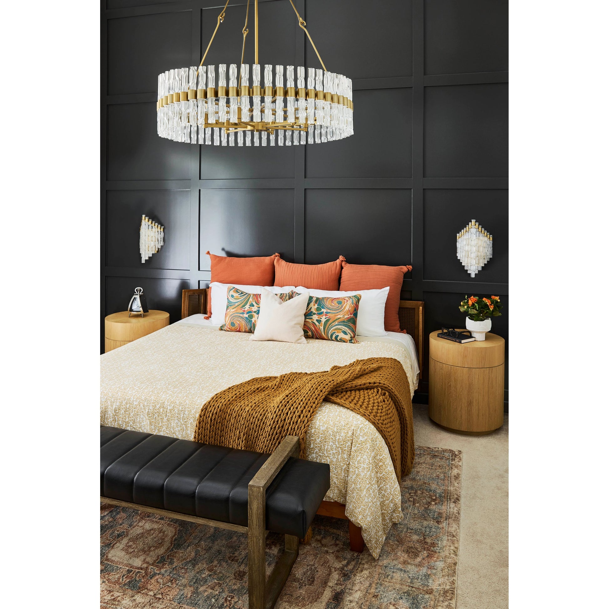 Noble 6 Light Chandelier by Cyan Design in aged brass. Made from unique in a modern style.