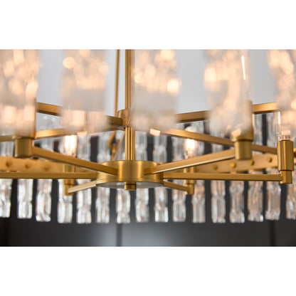 Noble 6 Light Chandelier by Cyan Design in aged brass. Made from unique in a modern style.