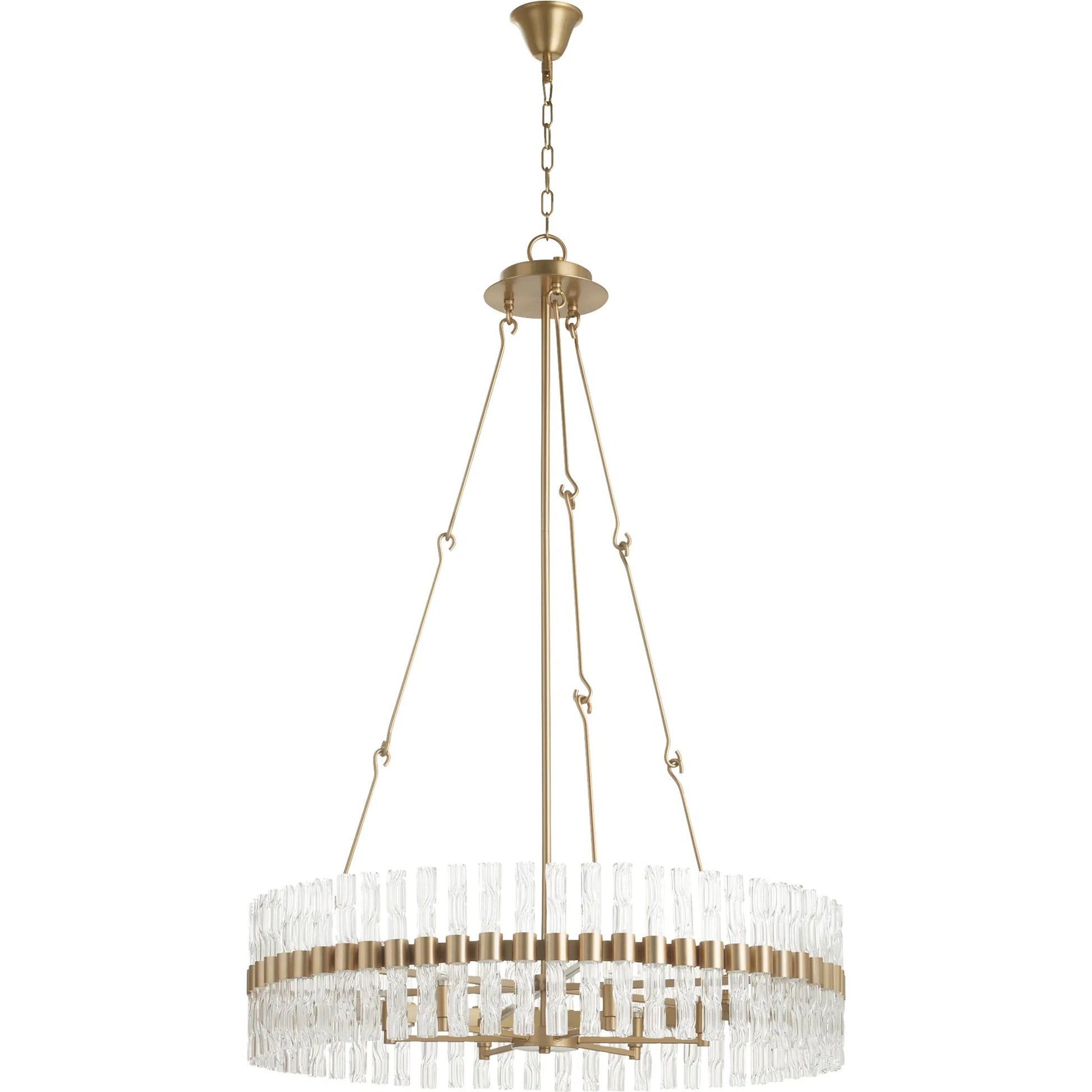 Noble 6 Light Chandelier by Cyan Design in aged brass. Made from unique in a modern style.