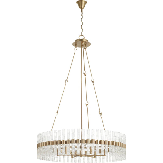 Noble 6 Light Chandelier by Cyan Design in aged brass. Made from unique in a modern style.