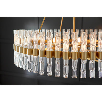 Noble 6 Light Chandelier by Cyan Design in aged brass. Made from unique in a modern style.