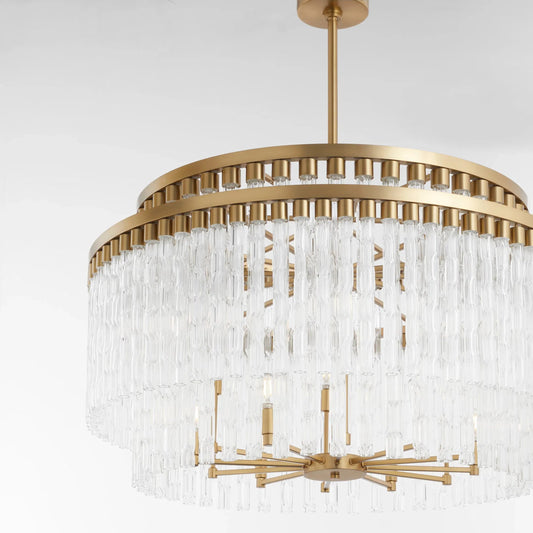 Noble 12 Light Chandelier by Cyan Design in aged brass. Made from unique in a modern style.