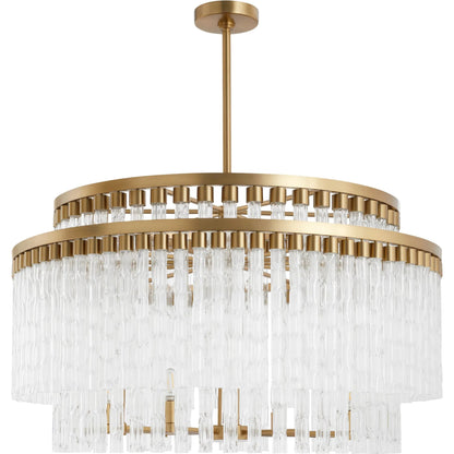 Noble 12 Light Chandelier by Cyan Design in aged brass. Made from unique in a modern style.