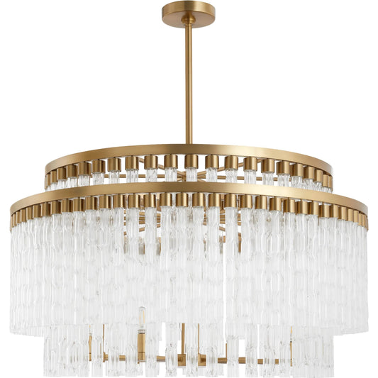 Noble 12 Light Chandelier by Cyan Design in aged brass. Made from unique in a modern style.