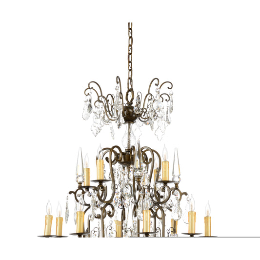 Esmerado Chandelier by Wildwood in brown. Made from crystal, glass in a traditional style.