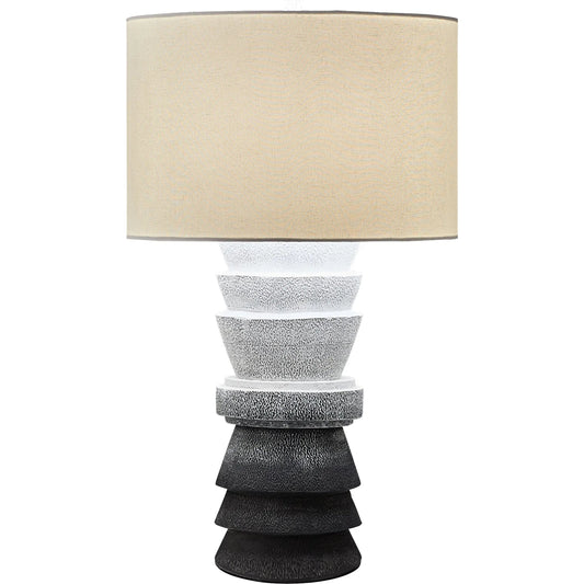 Rhodes Table Lamp by Cyan Design in grey, black. Made from ceramic in a modern style.
