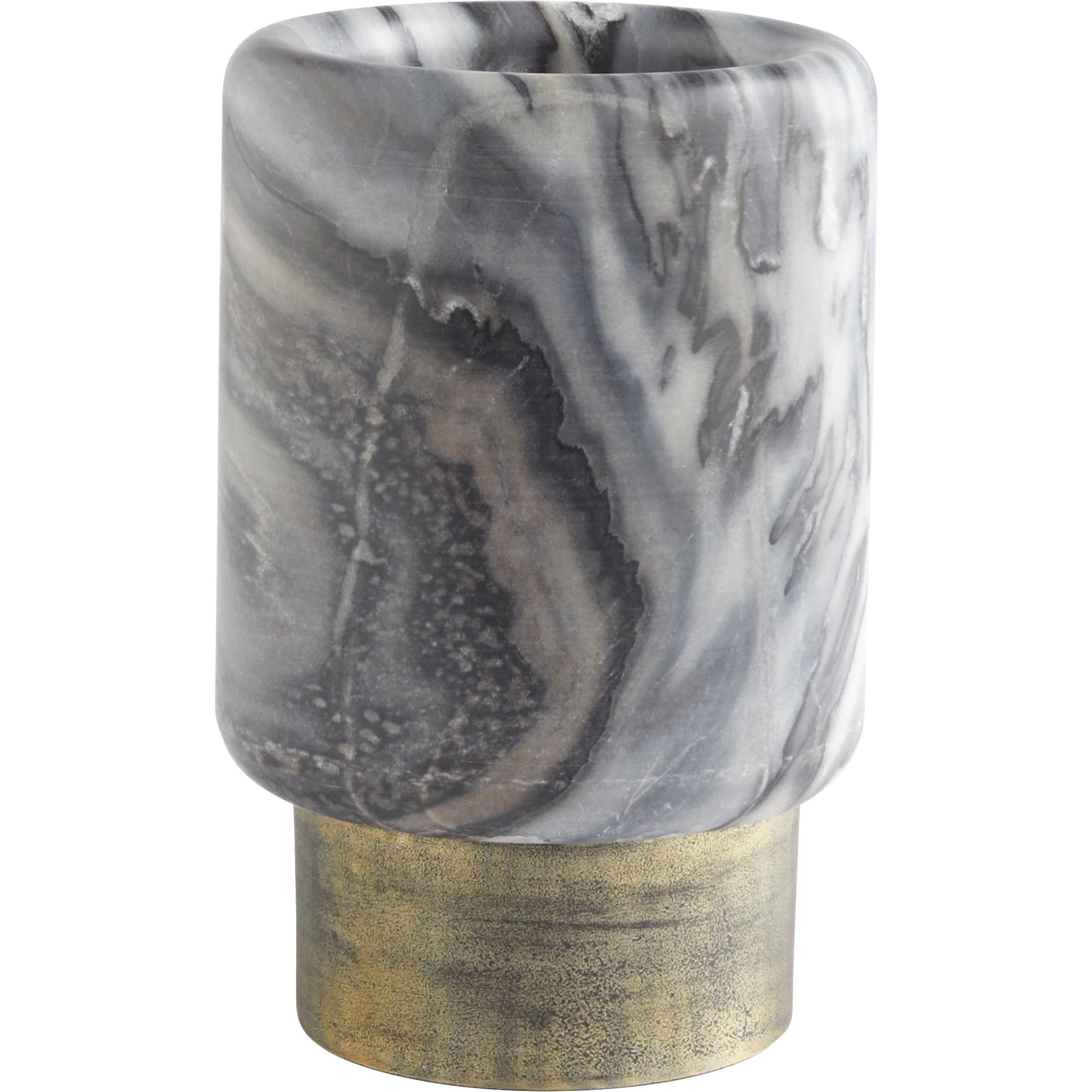 Roma Vase by Cyan Design in antique brass, grey marble. Made from unique in a modern style.