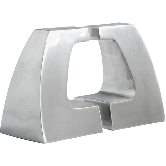 Apostrophe Bookends in Polished Aluminum by Cyan Design in polished aluminum. Made from unique in a modern style.