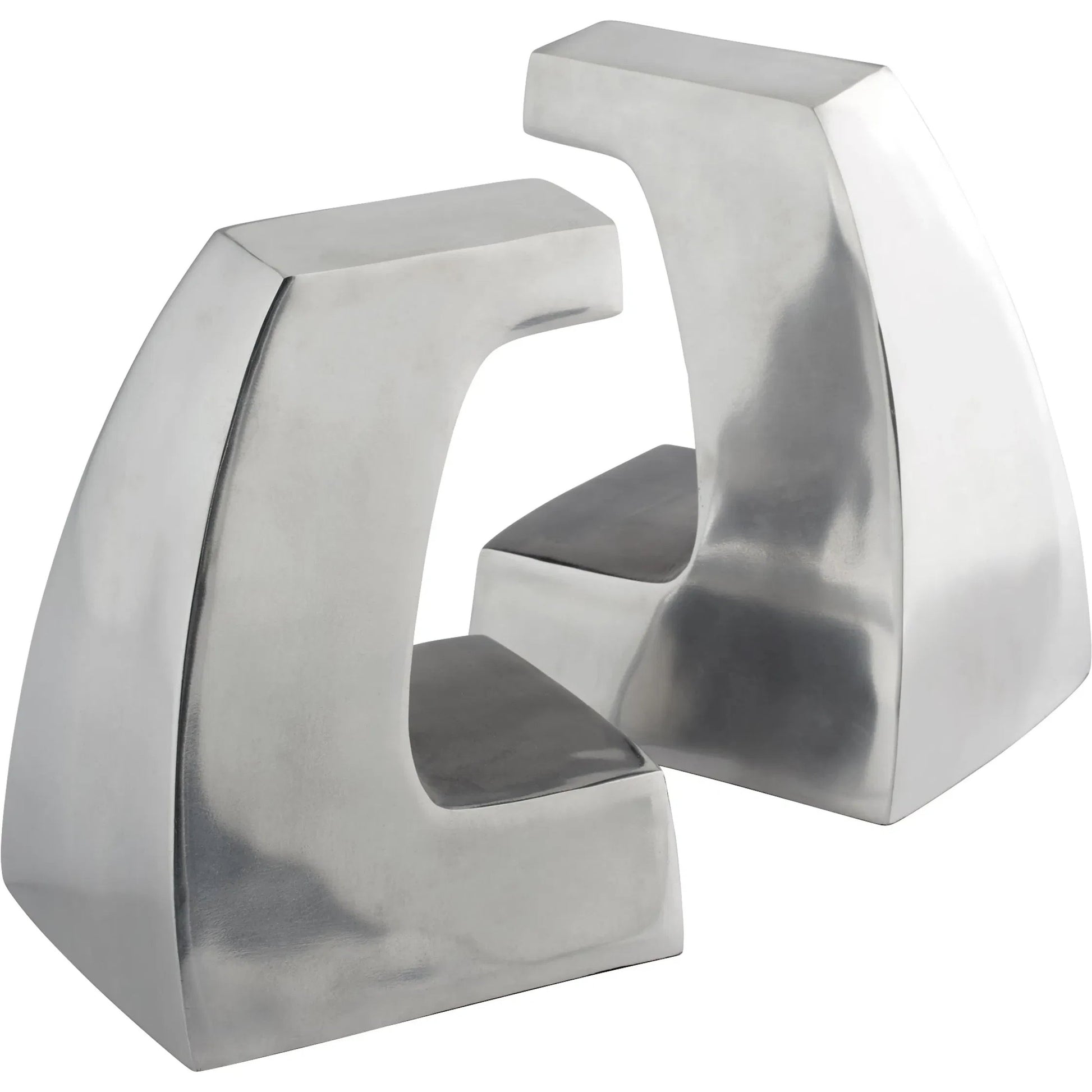 Apostrophe Bookends in Polished Aluminum by Cyan Design in polished aluminum. Made from unique in a modern style.