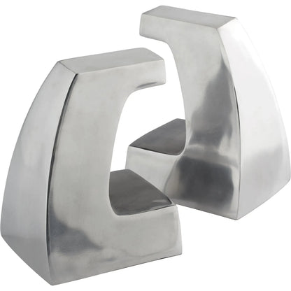 Apostrophe Bookends in Polished Aluminum by Cyan Design in polished aluminum. Made from unique in a modern style.