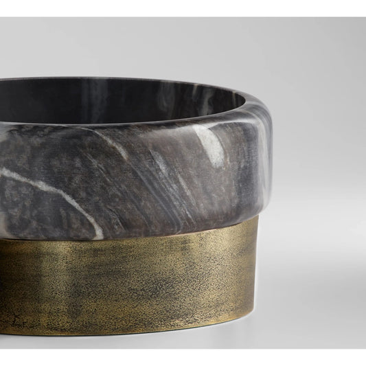 Roma Bowl by Cyan Design in antique brass, grey marble. Made from unique in a modern style.