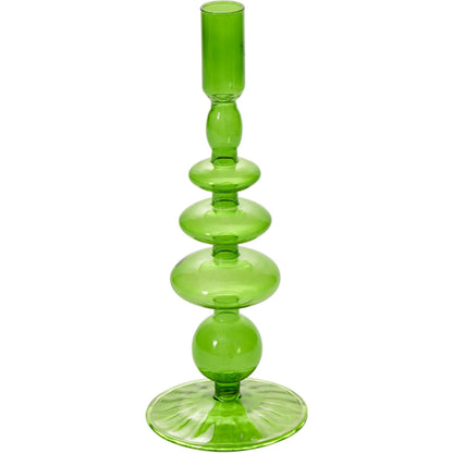 Wizard Candlestick by Accent Decor in green. Made from glass in a eclectic & global style.