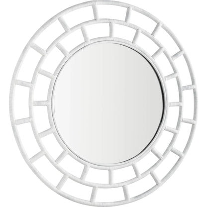 Comoros Mirror by Cyan Design. Made from rattan, wood, mirrored glass in a modern style.