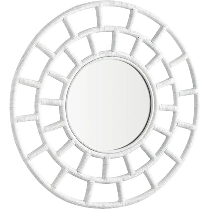 Comoros Mirror by Cyan Design. Made from rattan, wood, mirrored glass in a modern style.
