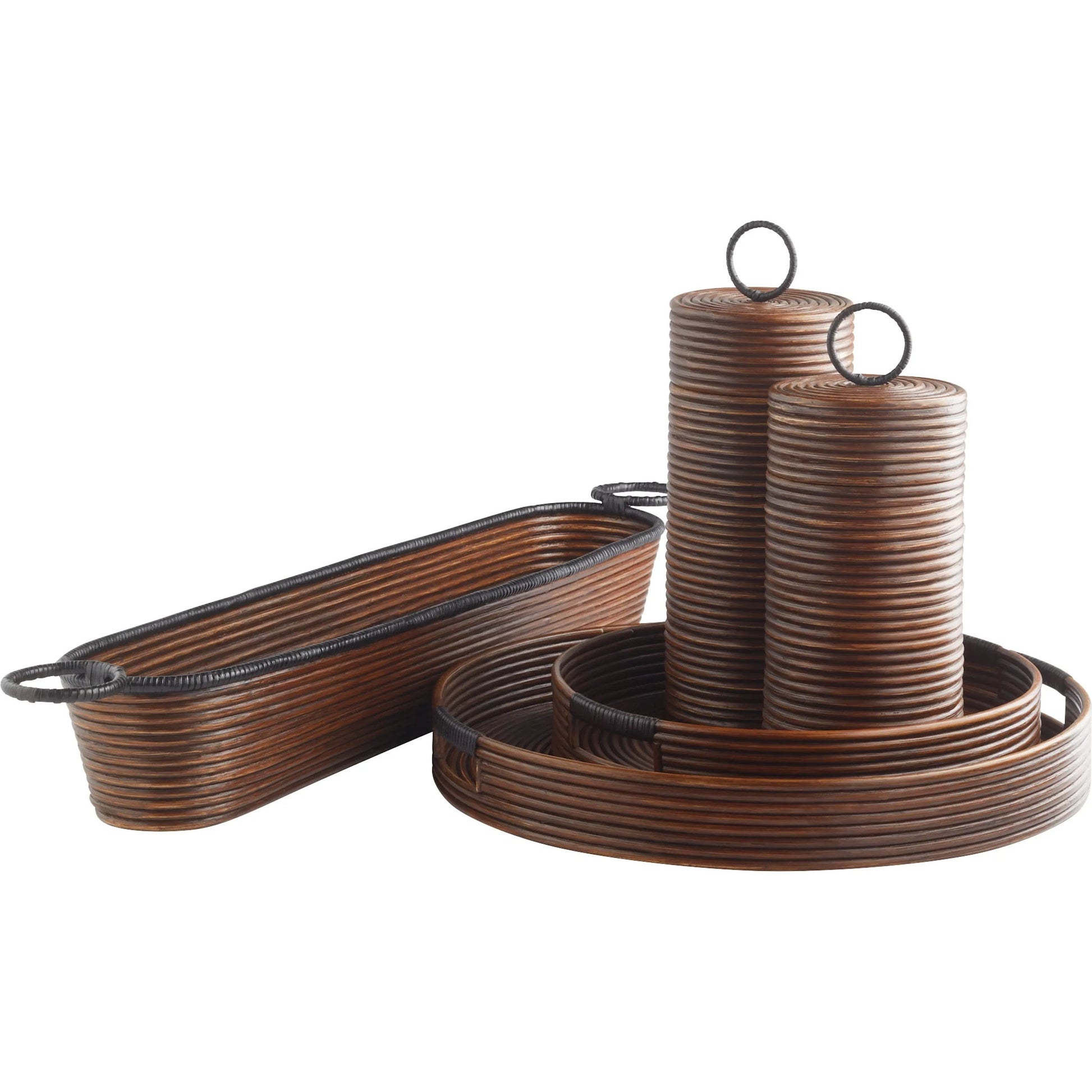 Papeete Round Tray by Cyan Design in brown. Made from unique in a modern style.