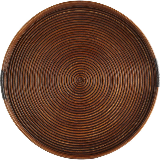Papeete Round Tray by Cyan Design in brown. Made from unique in a modern style.