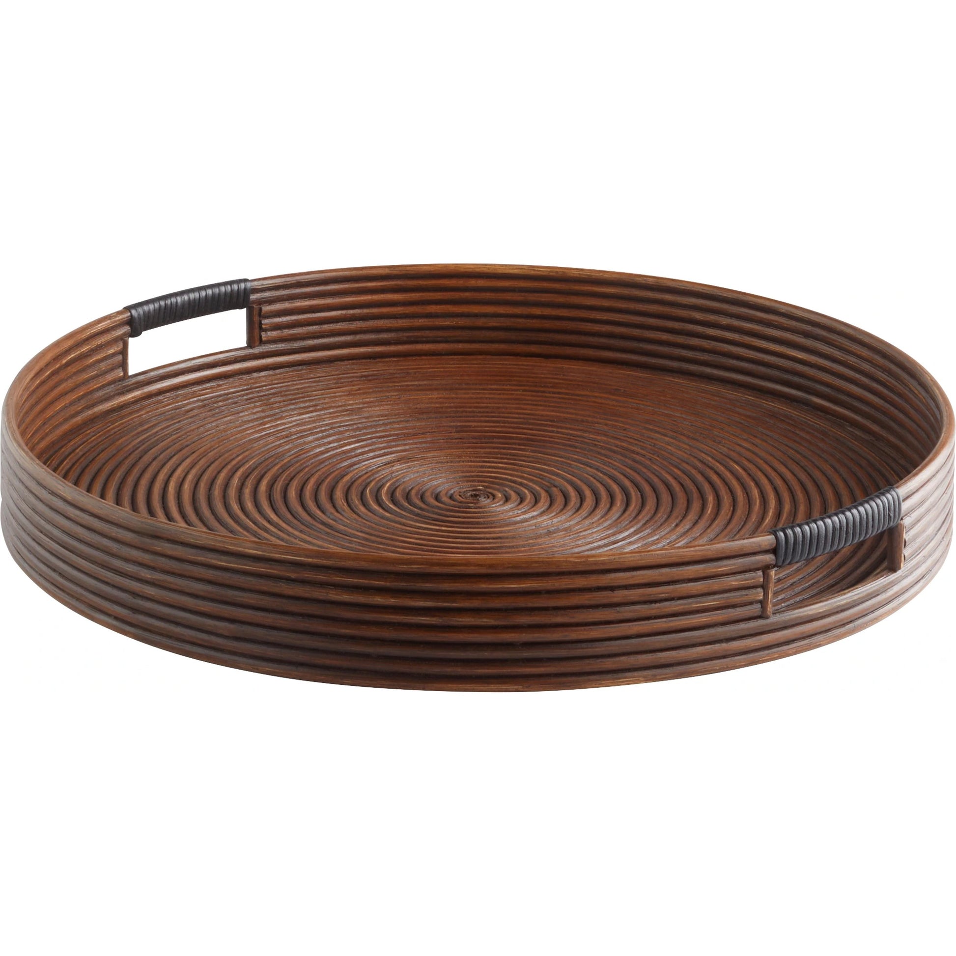 Papeete Round Tray by Cyan Design in brown. Made from unique in a modern style.