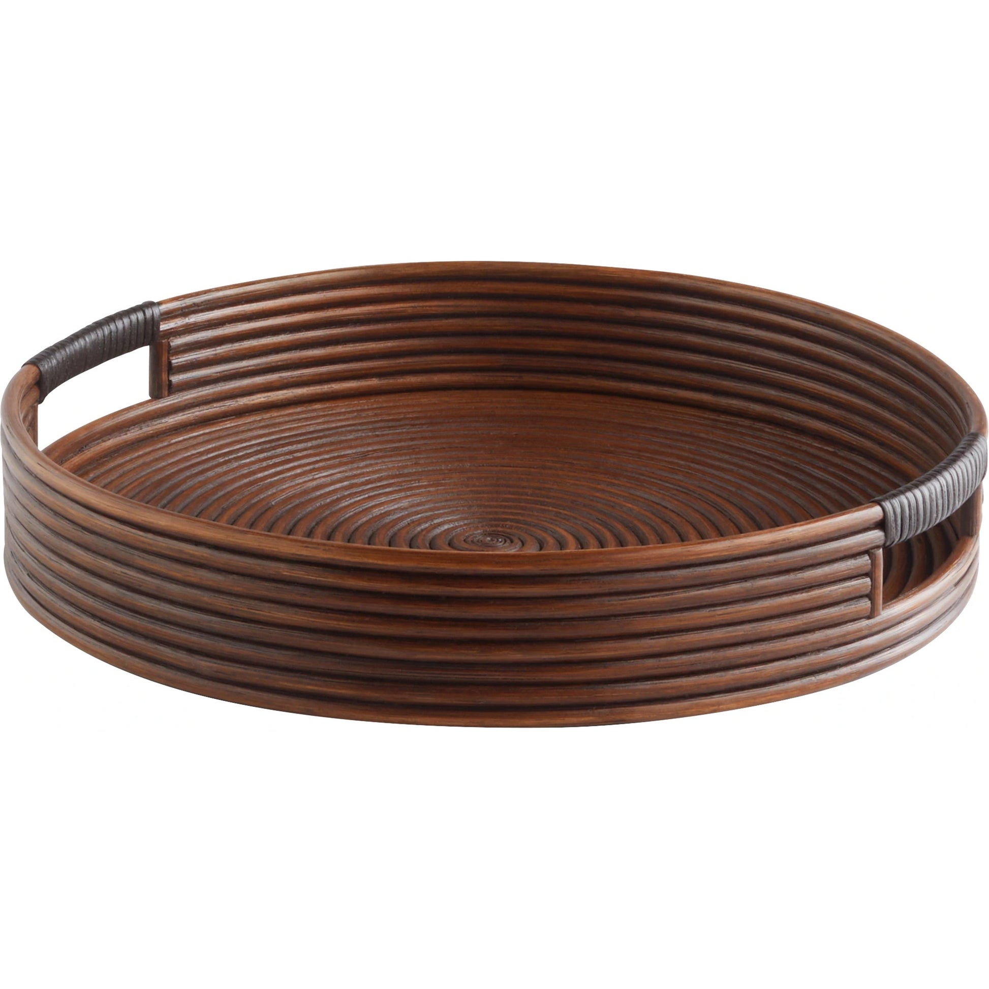 Papeete Round Tray by Cyan Design in brown. Made from unique in a modern style.