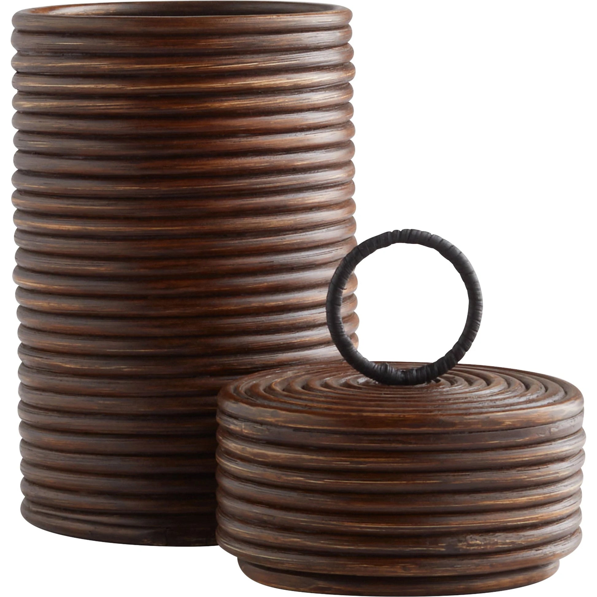 Papeete Canister by Cyan Design in brown. Made from unique in a modern style.