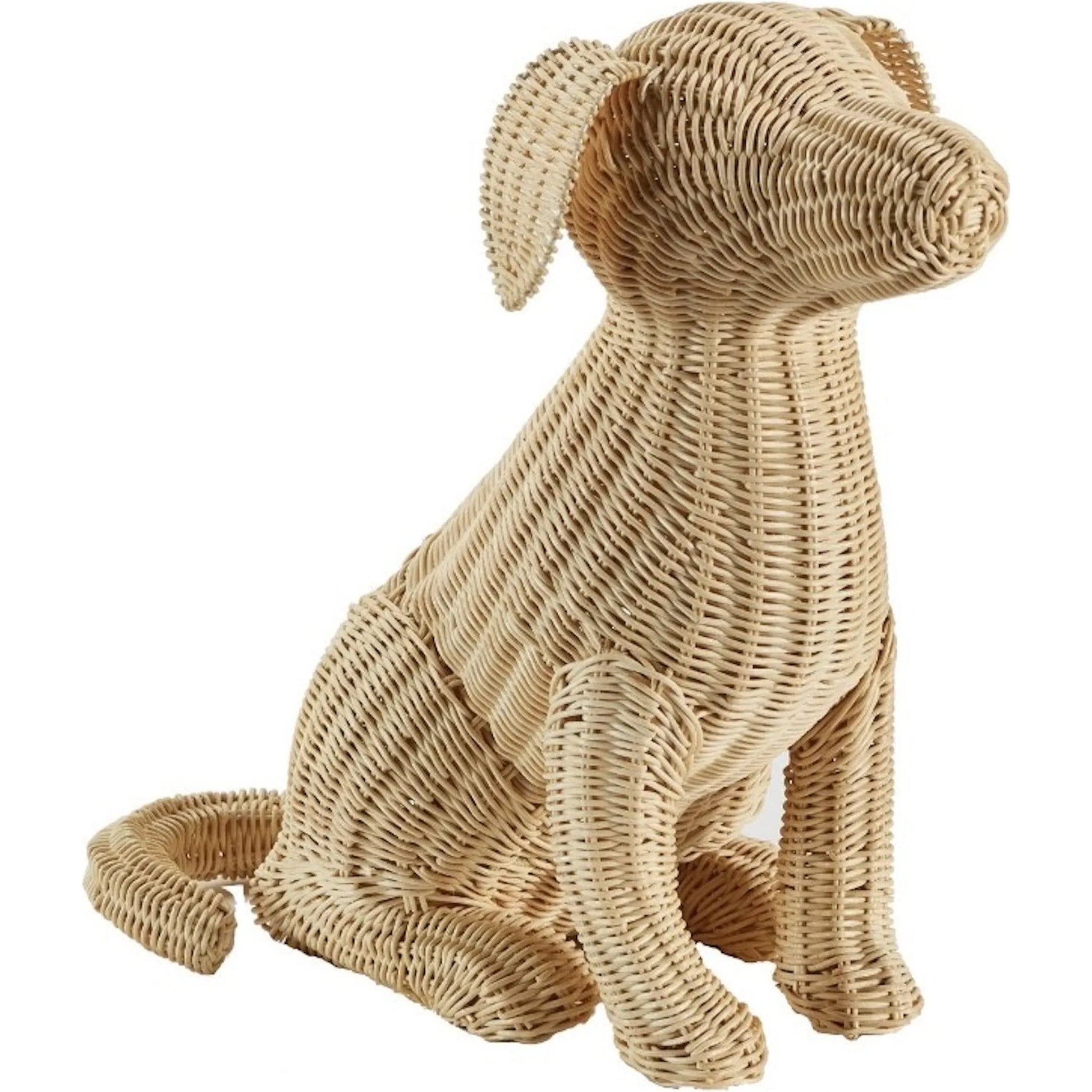 Potcake Wicker Dog by Chelsea House in brown. Made from unique in a rustic style.