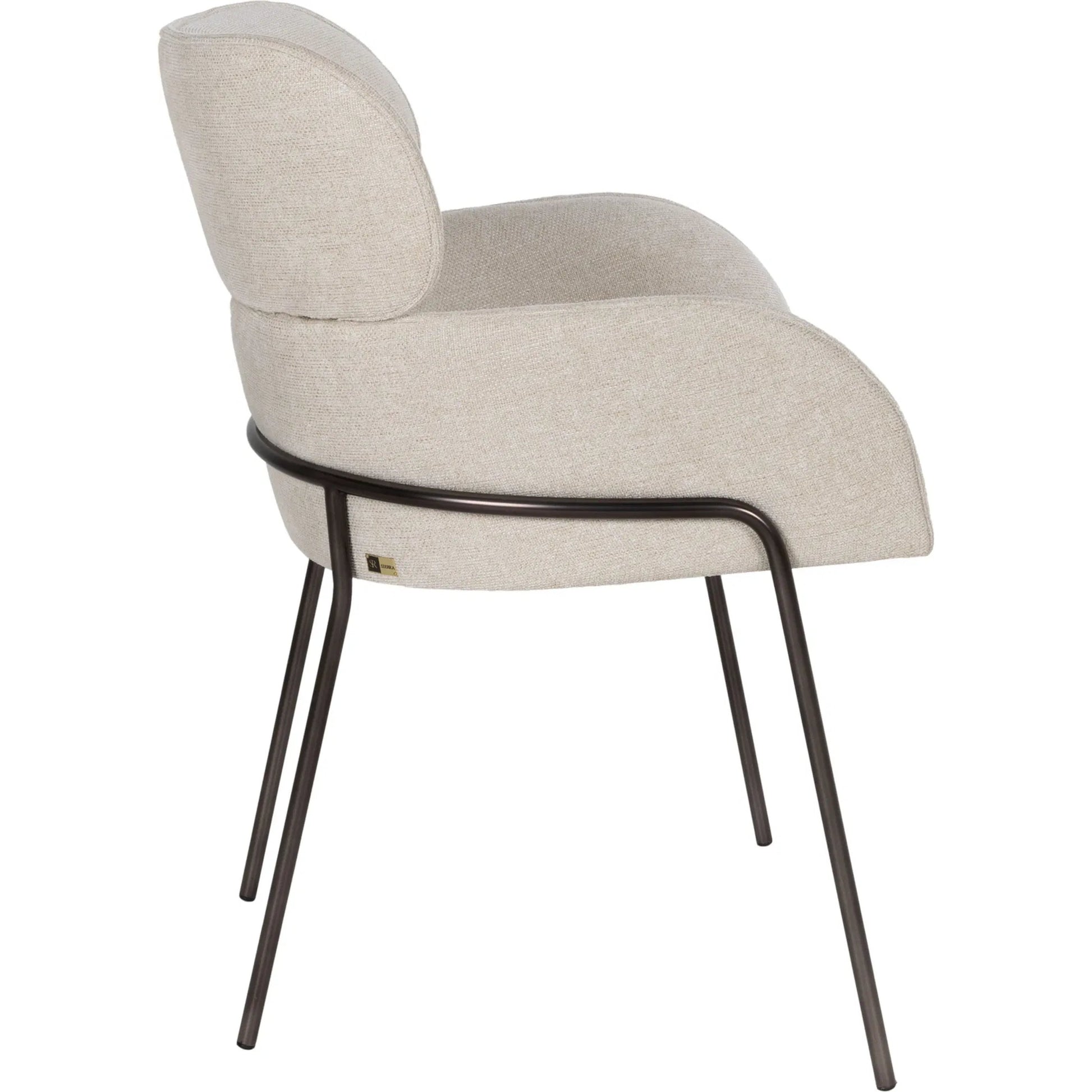 Julian Dining Chair by Cyan Design in off-white chenille basket weave, onyx. Made from unique in a transitional style.