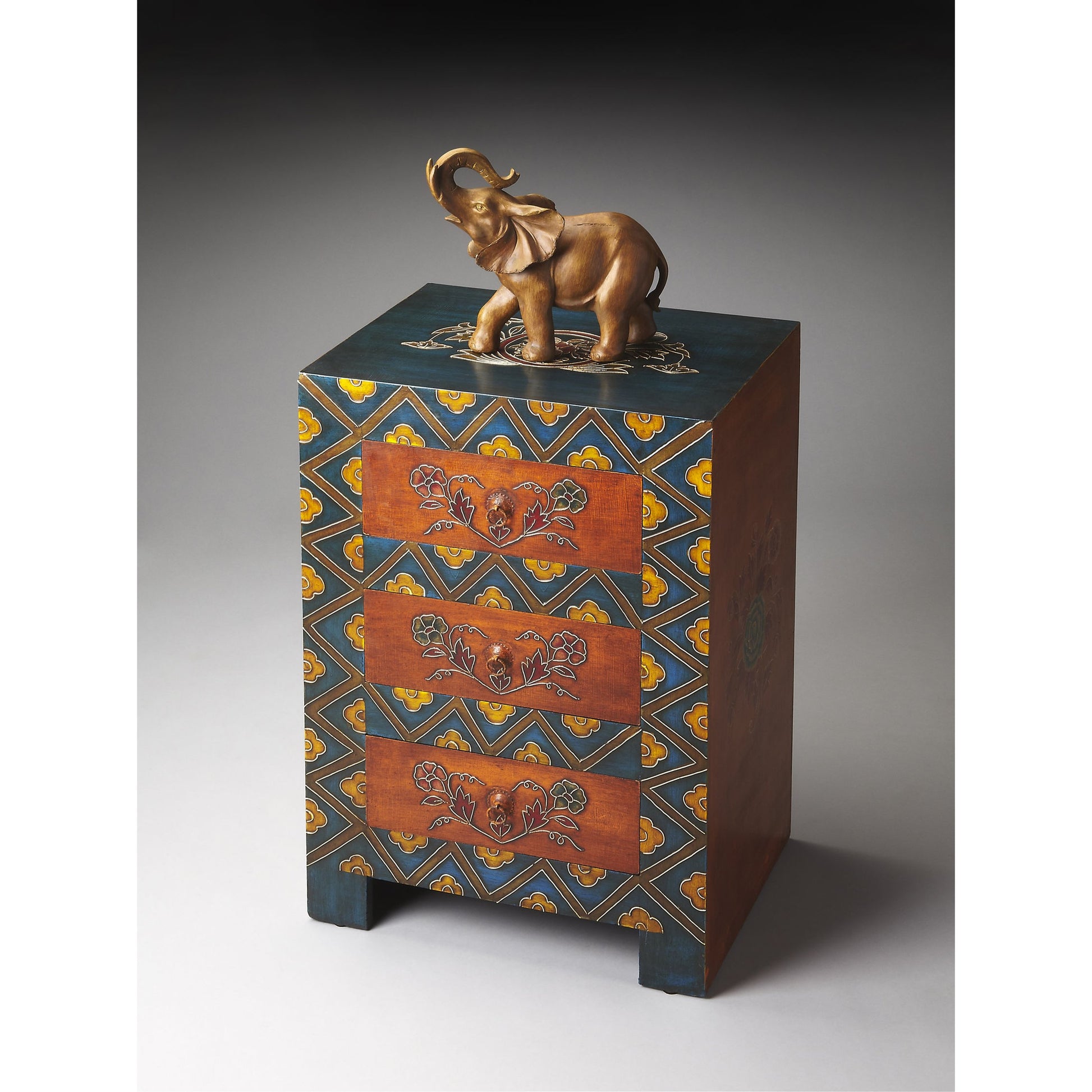 Hand Painted Accent Chest by Butler Specialty Company in assorted and artifacts. Made from wood, wood products, fossil stone veneers in a eclectic & global style.