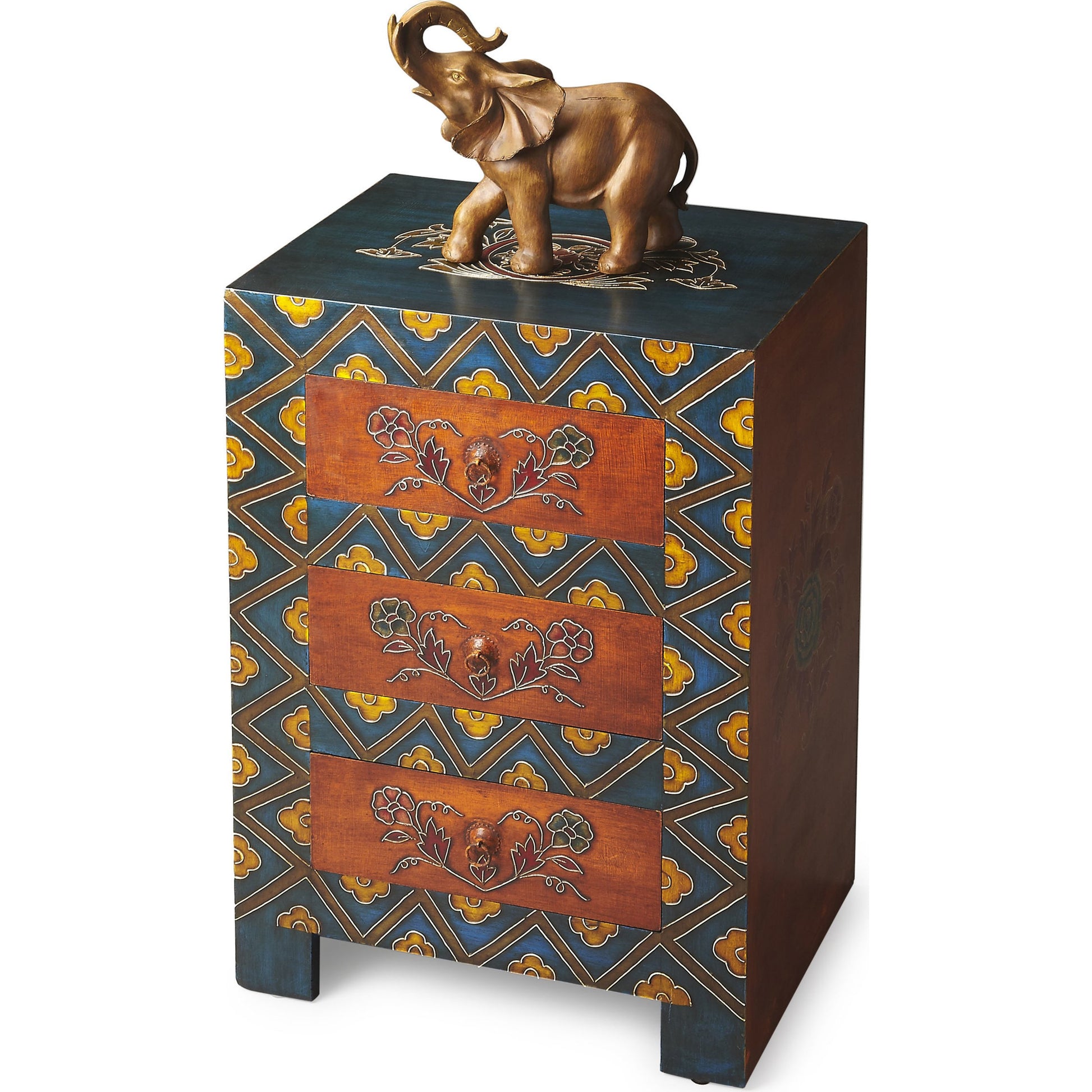 Hand Painted Accent Chest by Butler Specialty Company in assorted and artifacts. Made from wood, wood products, fossil stone veneers in a eclectic & global style.