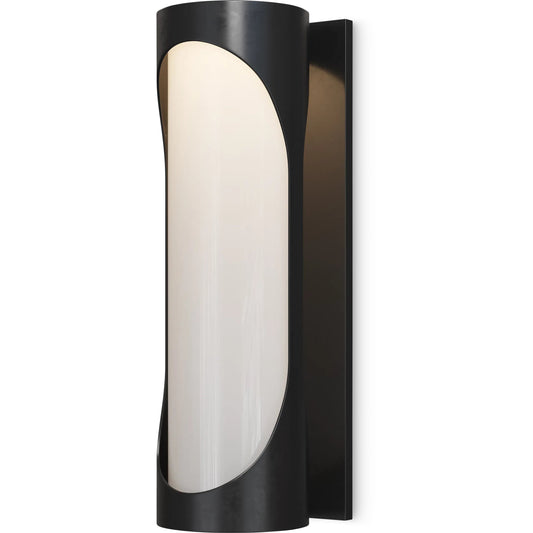 Swale Outdoor Wall Sconce by Currey and Company in black, white. Made from metal, glass in a unique style.