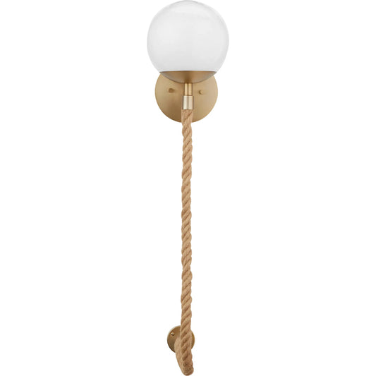 Rockport Wall Sconce by Cyan Design. Made from iron, milky glass, sisal rope in a modern style.