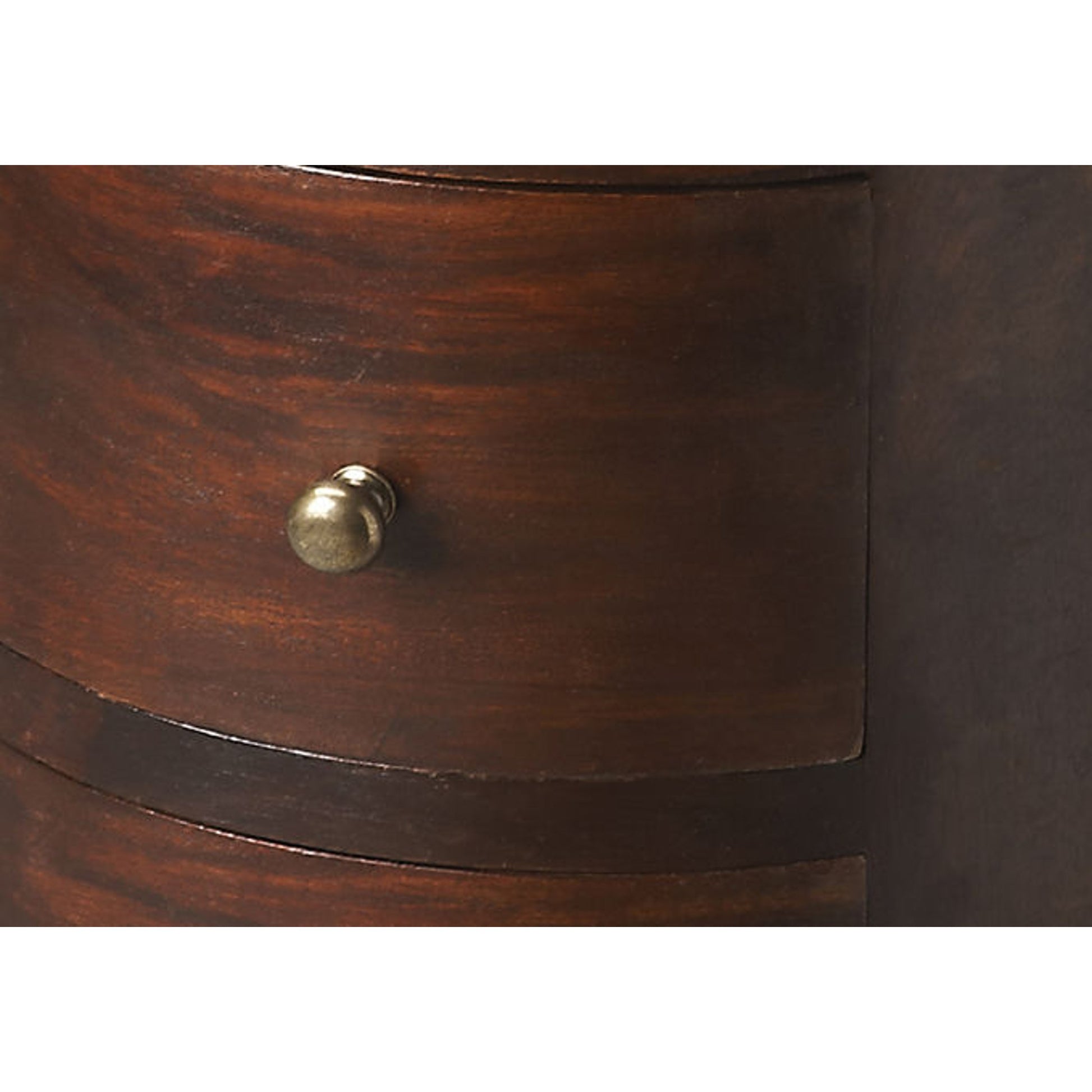 Liam Solid Wood Pedestal Table by Butler Specialty Company in dark brown and artifacts. Made from mango wood solids in a traditional style.