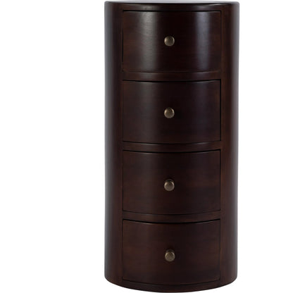 Liam Solid Wood Pedestal Table by Butler Specialty Company in dark brown and artifacts. Made from mango wood solids in a traditional style.