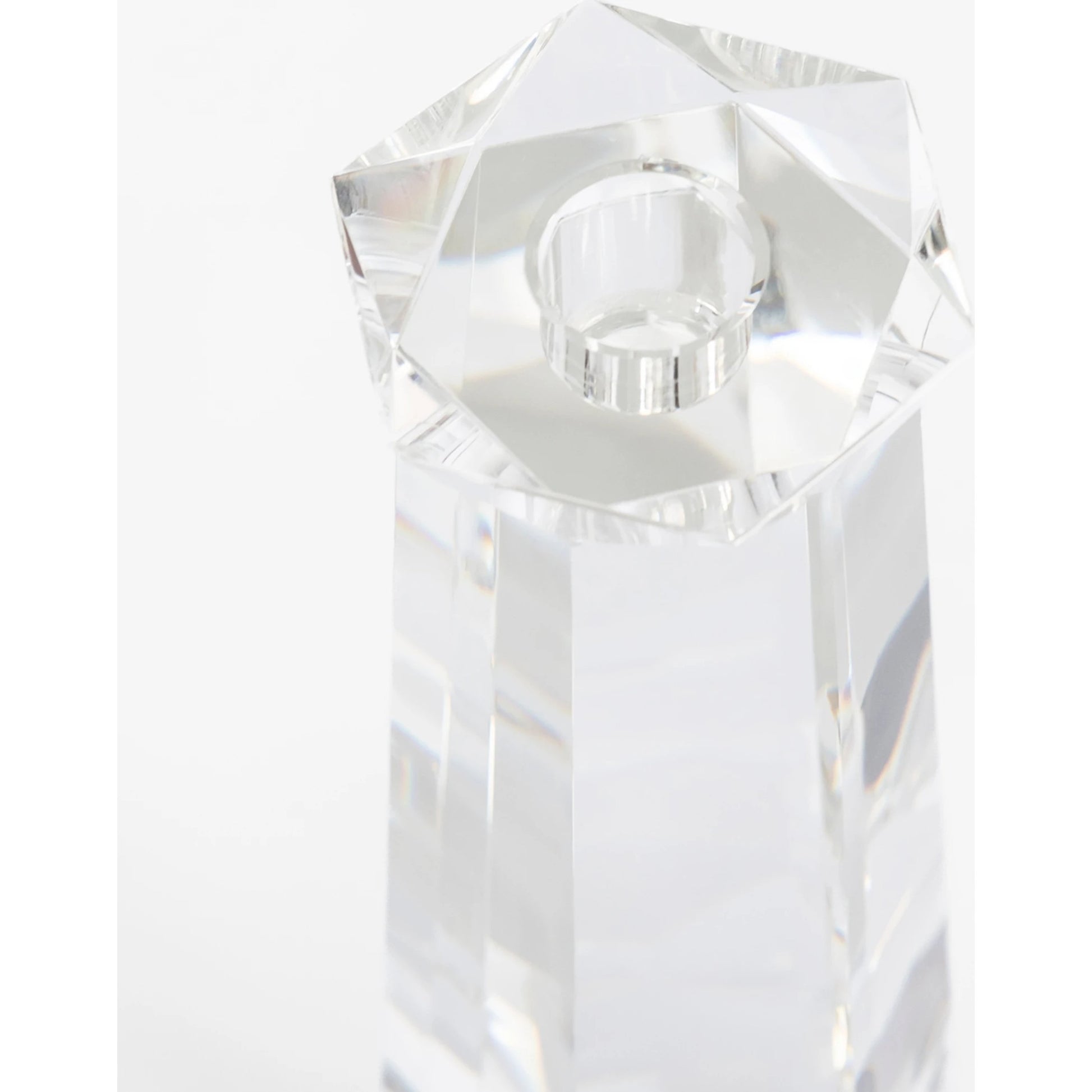 Faceted Candleholder by Cyan Design in clear. Made from crystal in a modern style.