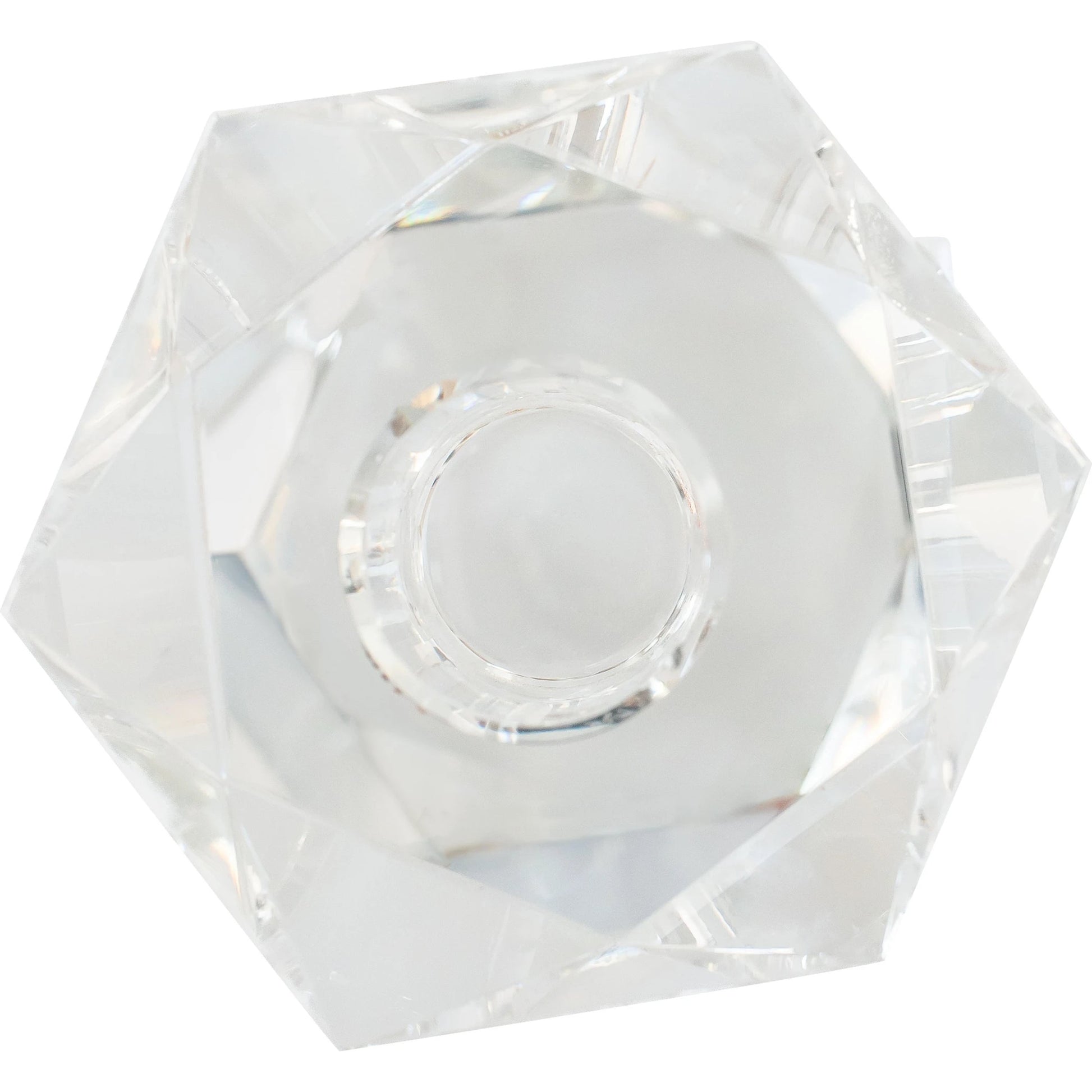 Faceted Candleholder by Cyan Design in clear. Made from crystal in a modern style.