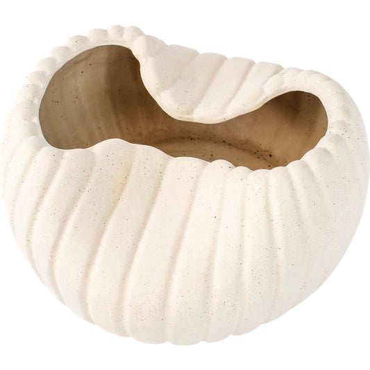 Organic Ribbed Bowl by Cyan Design in grainy white. Made from unique in a modern style.