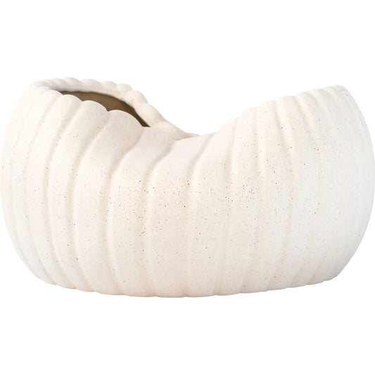 Organic Ribbed Bowl by Cyan Design in grainy white. Made from unique in a modern style.