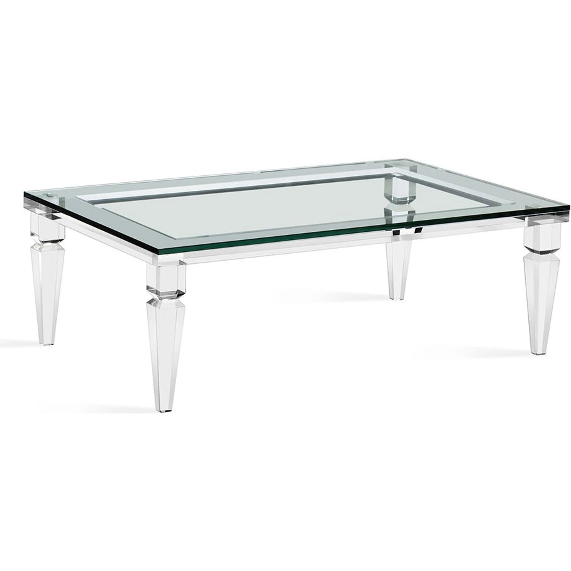 Savannah Cocktail Table by Interlude Home in clear. Made from acrylic, glass in a modern style.