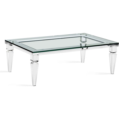 Savannah Cocktail Table by Interlude Home in clear. Made from acrylic, glass in a modern style.