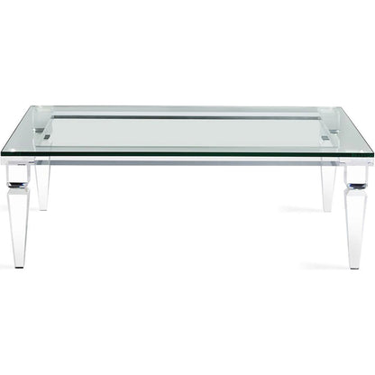 Savannah Cocktail Table by Interlude Home in clear. Made from acrylic, glass in a modern style.